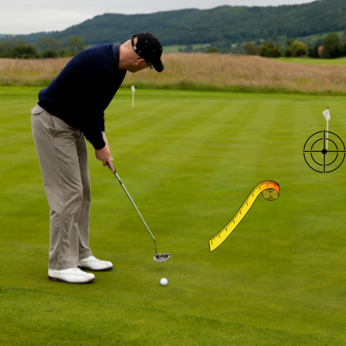 image depicting a golfer calculating the distance