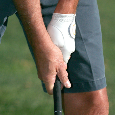 image of a golfers hands